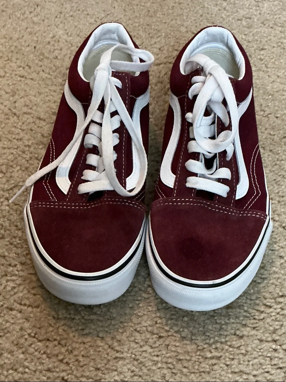 Vans Men's Sneakers Maroon and Cream
